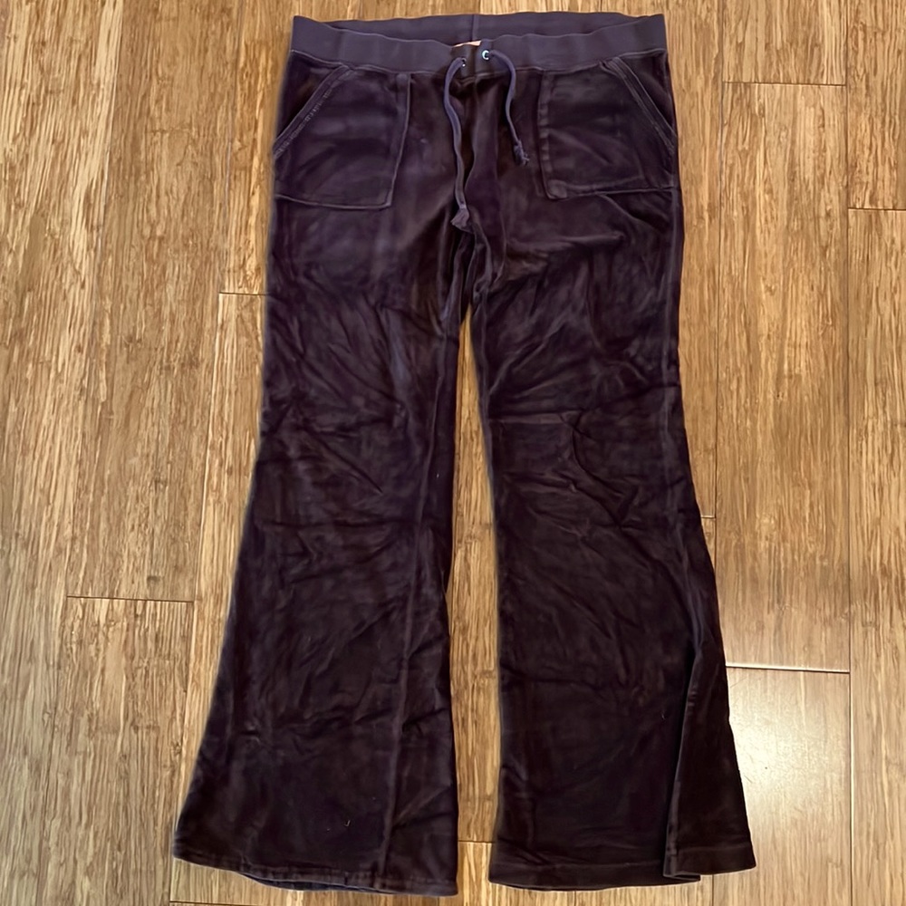 Juicy Couture velour track pants sweats purple size small- fun!!!
